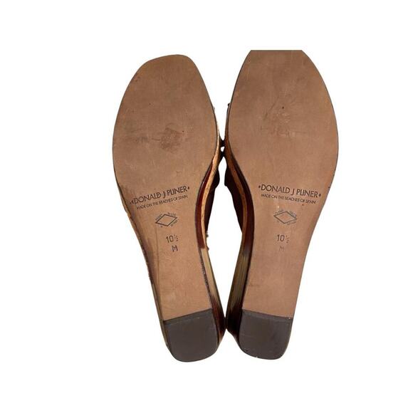 DONALD PLINER BROWN CHUNKY WEDGE SANDALS‎ HEELS SIZE 10.5 NEW. - Picture 7 of 8